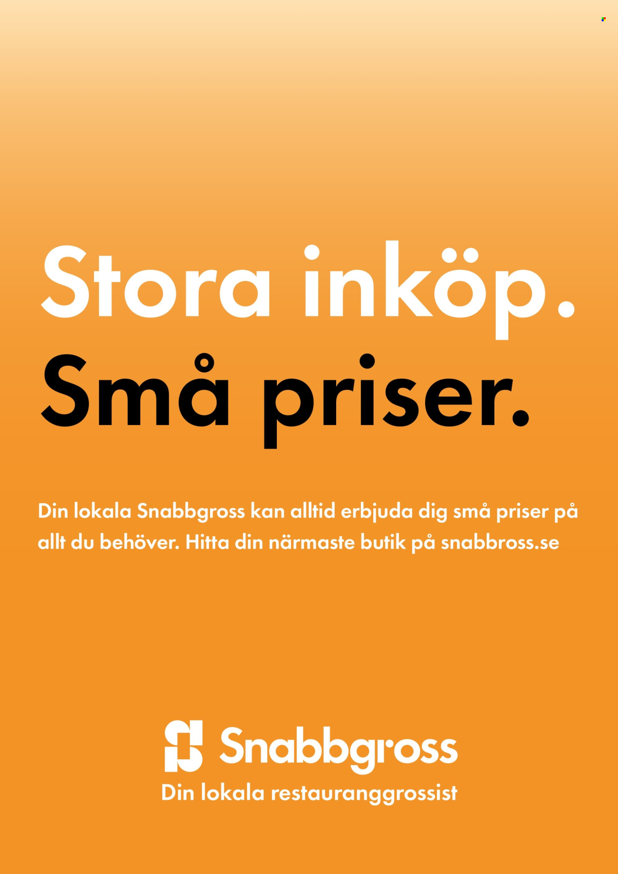 Snabbgross reklamblad - 5/5 2025 - 18/5 2025. Sida 1
