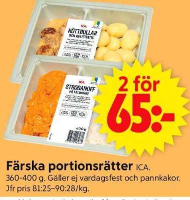 Färska portionsrätter