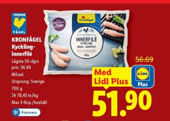 Kronfågel kyckling-innerfilé