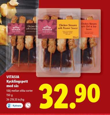 VITASIA Kycklingspett med sås