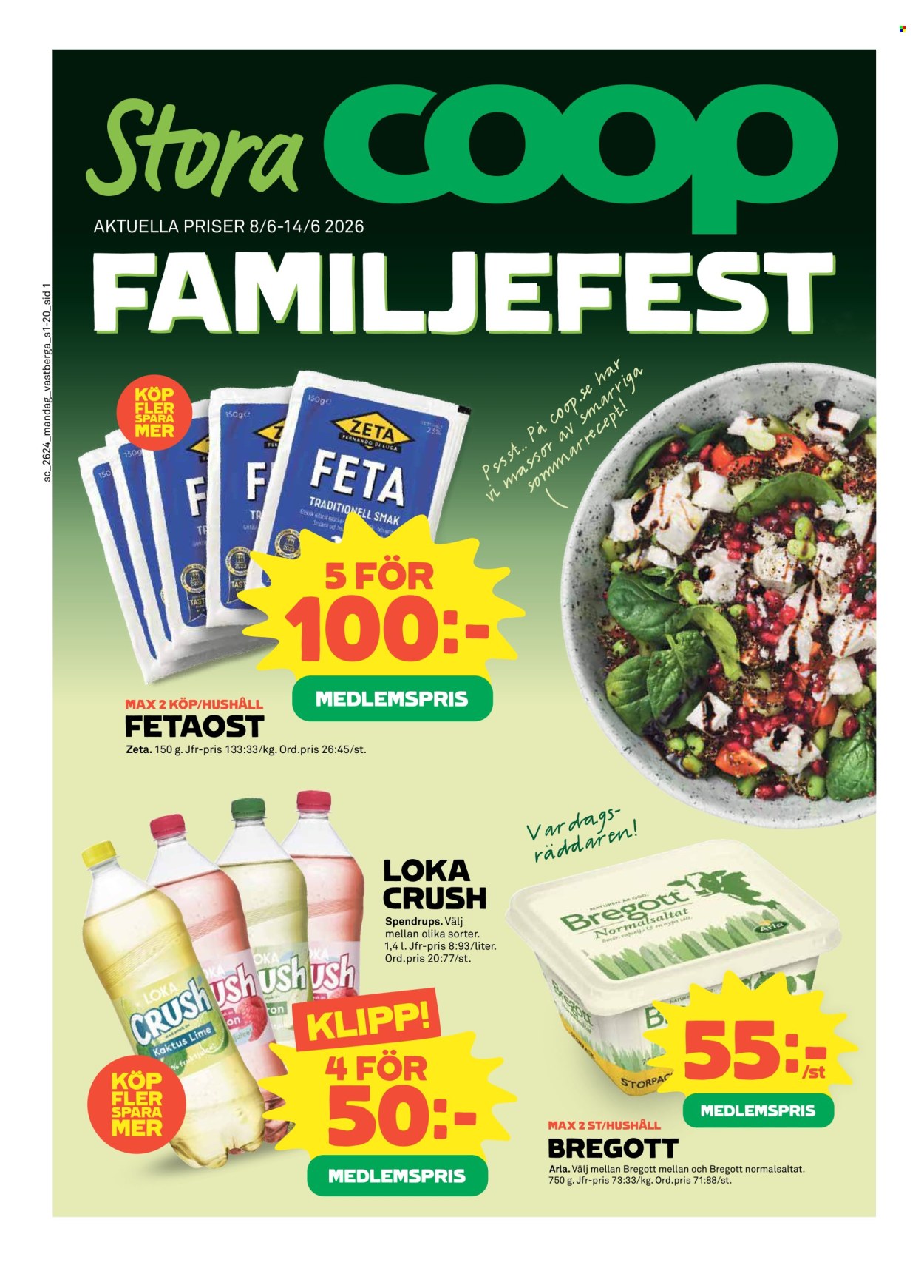 Stora Coop reklamblad - 8/6 2026 - 14/6 2026. Sida 1