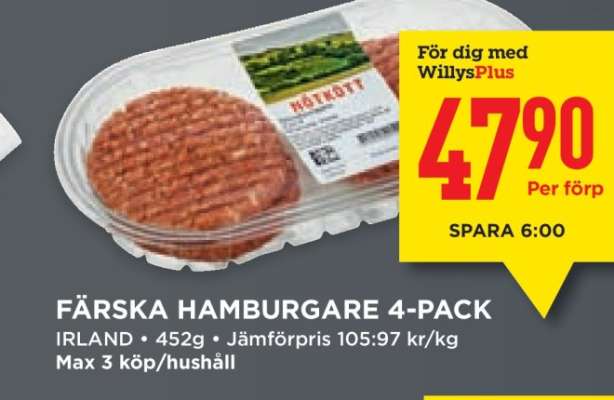 Färska Hamburgare 4-pack