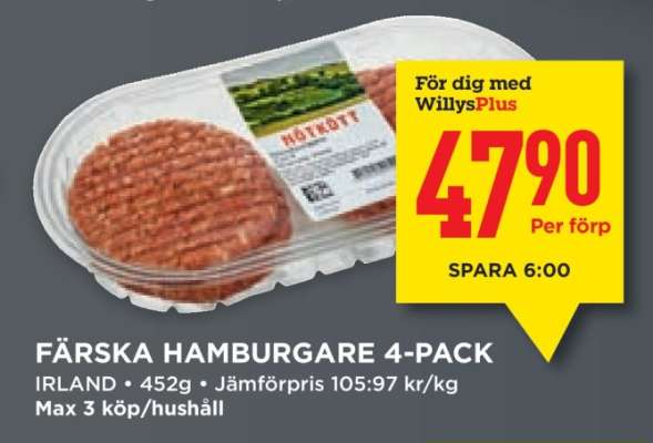 Färska Hamburgare 4-pack