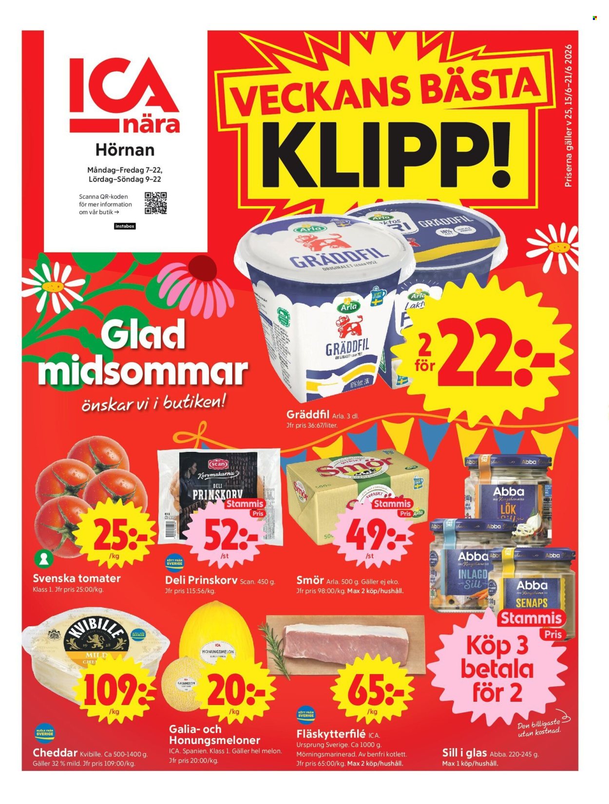 ICA reklamblad - 15/6 2026 - 21/6 2026. Sida 1