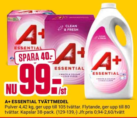 A+ ESSENTIAL TVÄTTMEDEL