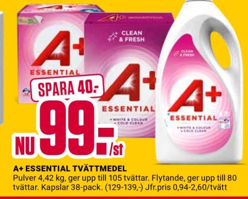 A+ ESSENTIAL TVÄTTMEDEL