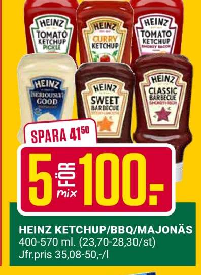 HEINZ KETCHUP/BBQ/MAJONÄS