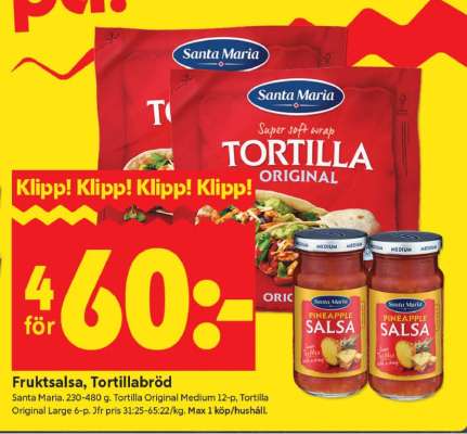 FRUKTSALSA, TORTILLABRÖD