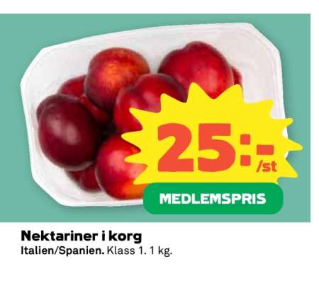 Nektariner i korg
