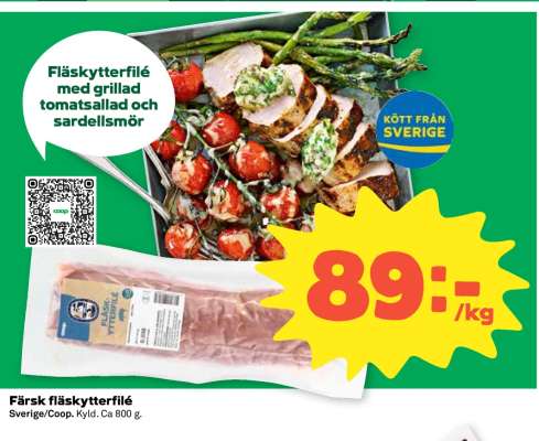Färsk fläskytterfilé