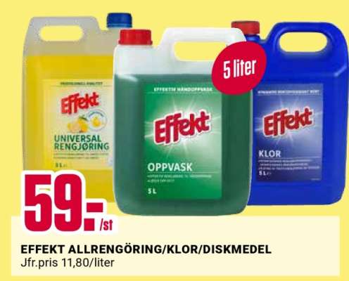 EFFEKT ALLRENGÖRING/KLOR/DISKMEDEL