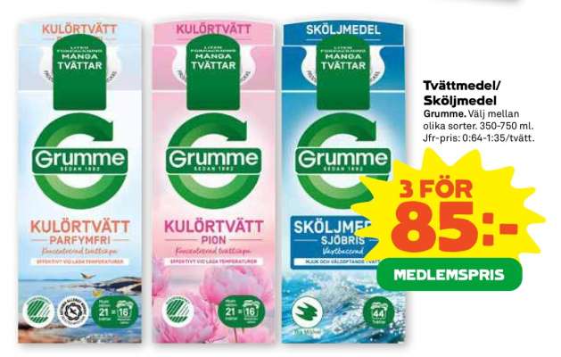 TVÄTTMEDEL, SKÖLJMEDEL