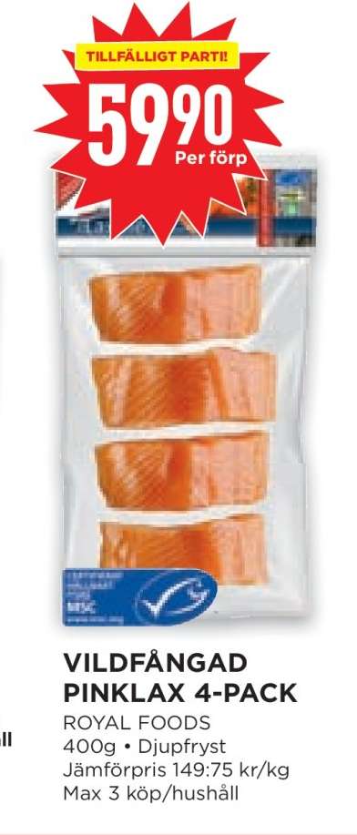 Vildfångad Pinklax 4-pack