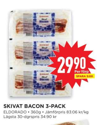 SKIVAT BACON 3-PACK