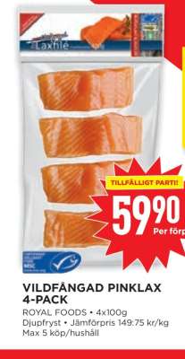 Vildfångad Pinklax 4-pack
