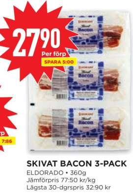 SKIVAT BACON 3-PACK