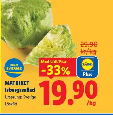 Matriket Isbergssallad