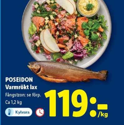 Poseidon Varmrökt lax