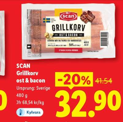Scan Grillkorv ost & bacon