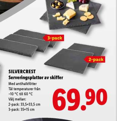 SILVERCREST Serveringsplattor av skiffer