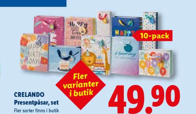 CRELANDO Presentpåsar, set