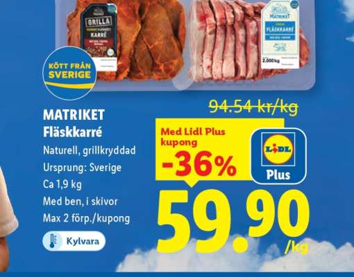 MATRIKET Fläskkarré