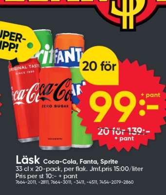 Läsk Coca-Cola, Fanta, Sprite