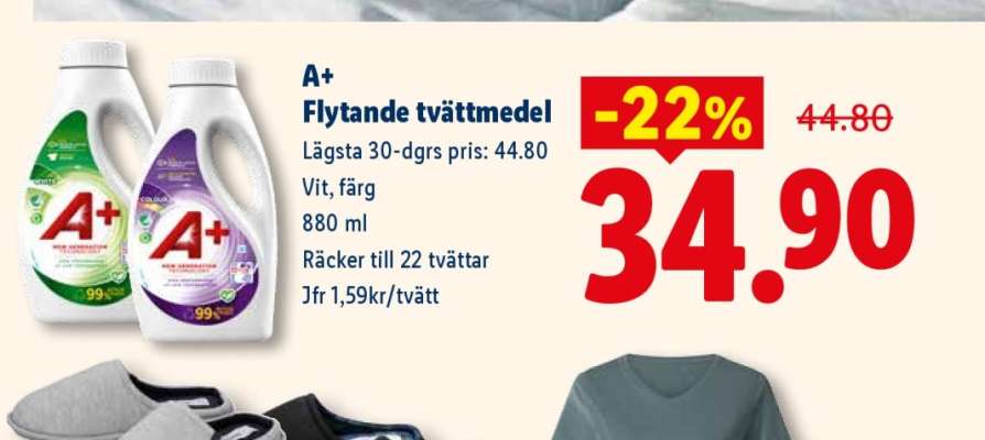 A+ FLYTANDE TVÄTTMEDEL