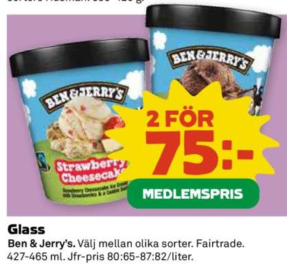 Ben & Jerry’s glass