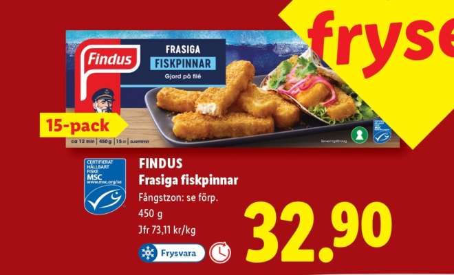 Findus frasiga fiskpinnar