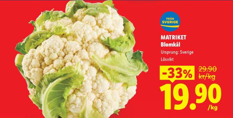 MATRIKET Blomkål