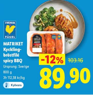 MATRIKET Kycklingbröstfilé spicy BBQ