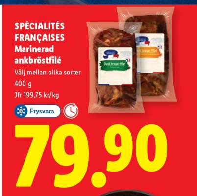 Spécialités françaises Marinerad ankbröstfilé