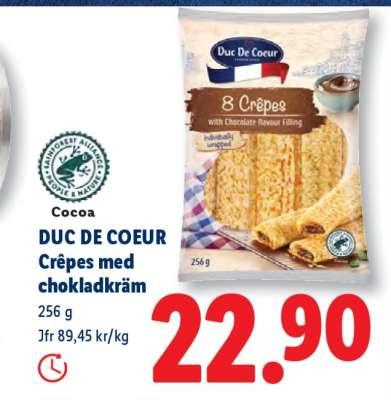 DUC DE COEUR Crêpes med chokladkräm