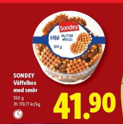 Sondey Våffelkex med smör