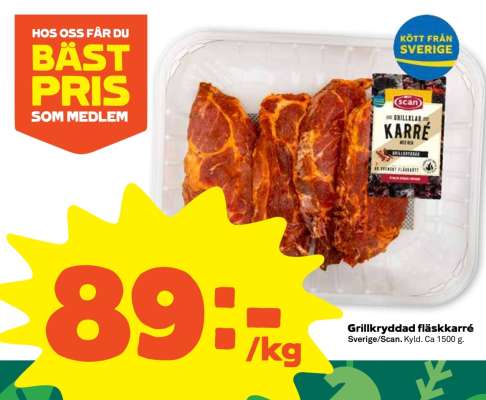 Grillkryddad fläskkarré