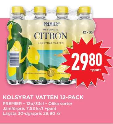 Kolsyrat Vatten 12-pack