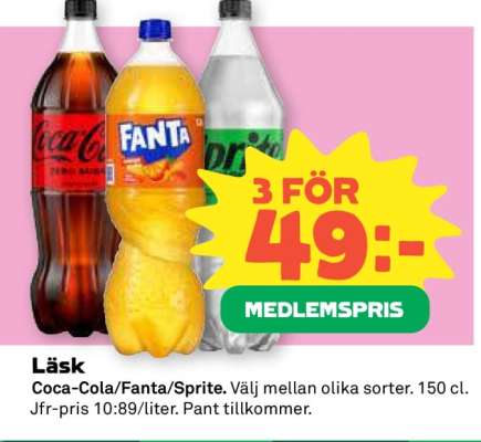 Läsk Coca-Cola, Fanta, Sprite