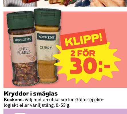 Kryddor i småglas
