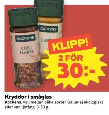 Kryddor i småglas