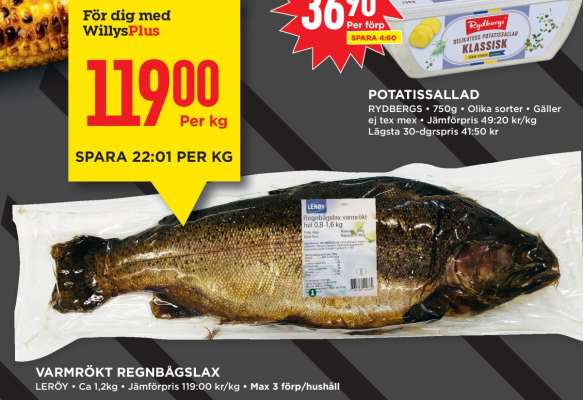 Varmrökt Regnbågslax