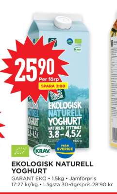 EKOLGISK NATURELL YOGHURT
