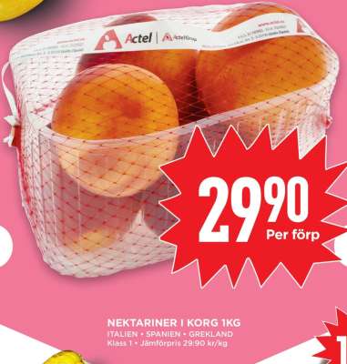 Nektariner i korg 1kg