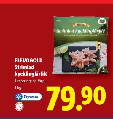 FLEVOGOLD Strimlad kycklinglårfilé