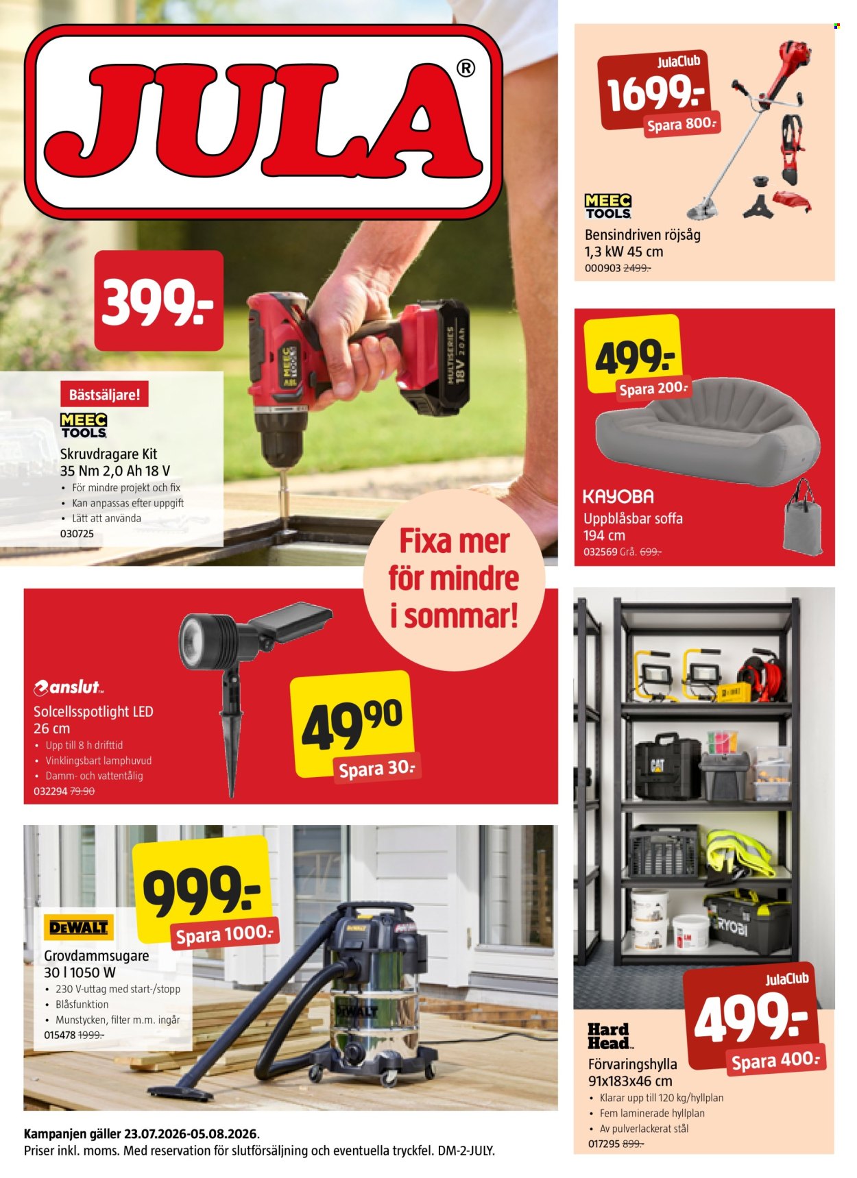Jula reklamblad - 23/7 2026 - 5/8 2026. Sida 1