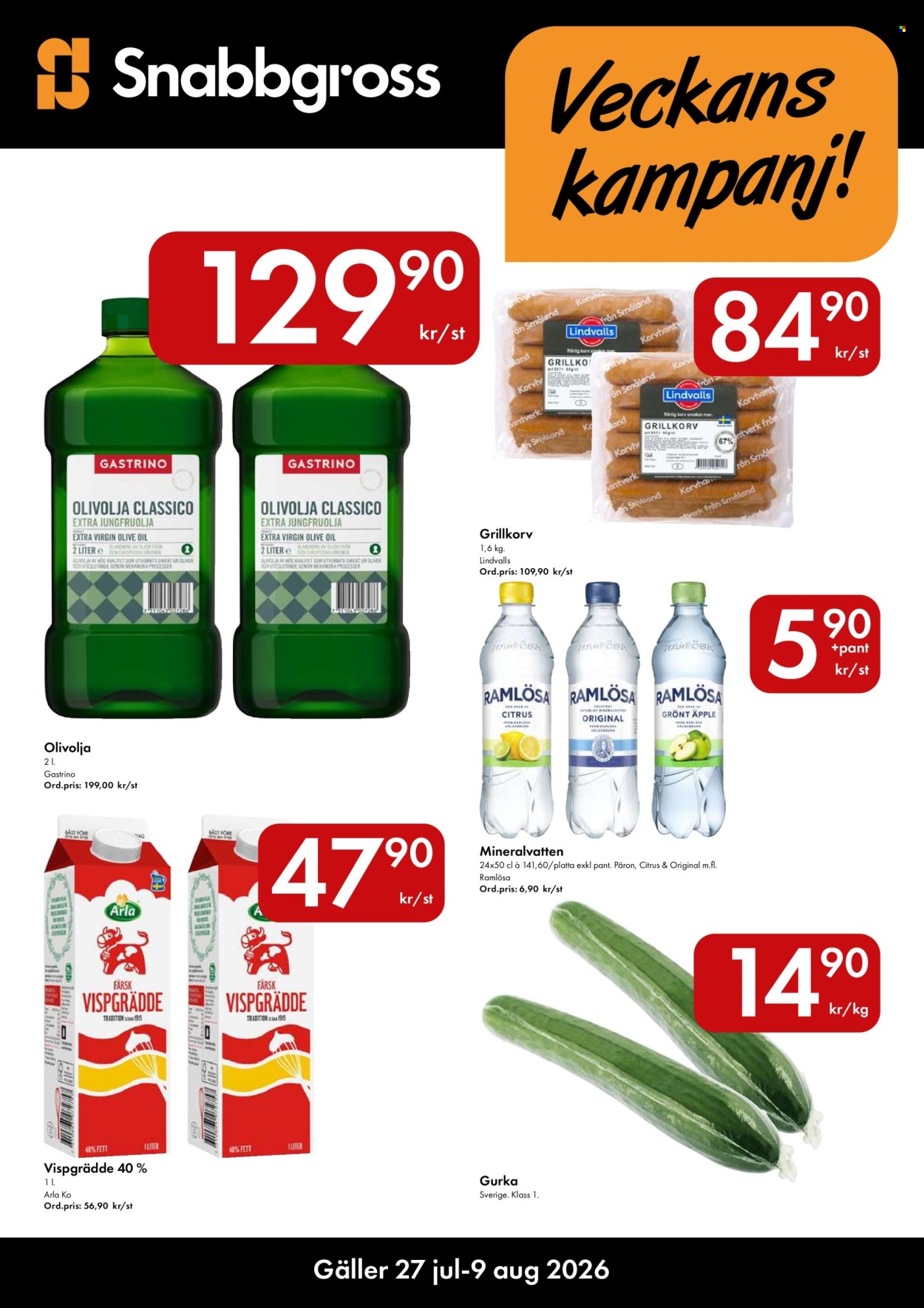 Snabbgross reklamblad - 27/7 2026 - 9/8 2026. Sida 1