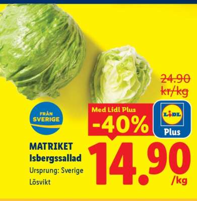 Matriket Isbergssallad