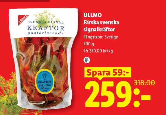 ULLMO Färska svenska signalkräftor