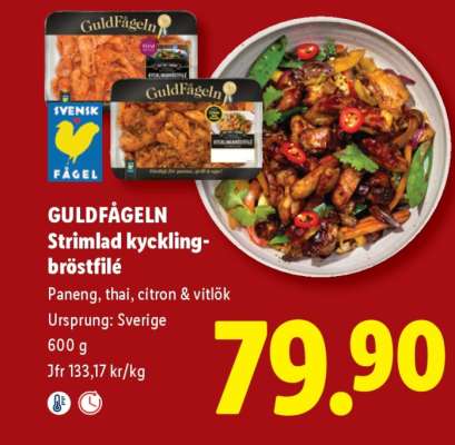 Guldfågeln strimlad kycklingbröstfilé