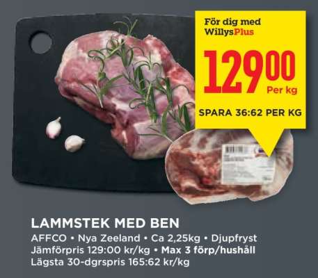 Lammstek med ben